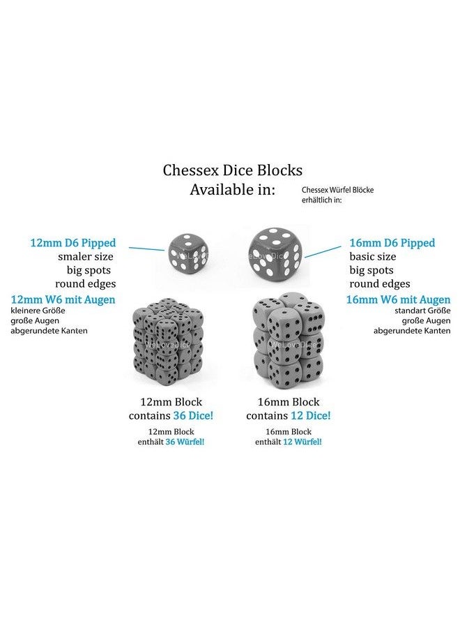 Dice D6 Sets: Marble Ivory With Black 16Mm Six Sided Die (12) Block Of Dice (1 Pack)