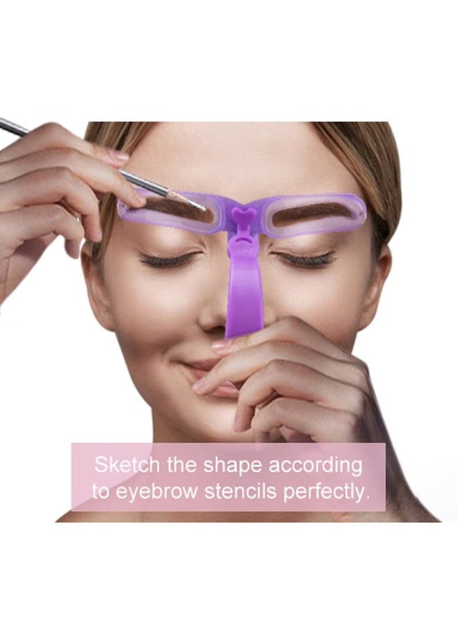 Amariver Eyebrow Stencils, Eyebrow Template, Eyebrow Shaping Kit,8 Styles Reusable Eyebrow Stencil with Handle and Strap, Washable - Image 2