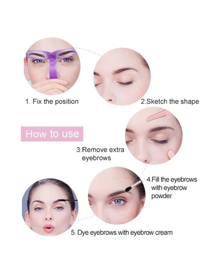Amariver Eyebrow Stencils, Eyebrow Template, Eyebrow Shaping Kit,8 Styles Reusable Eyebrow Stencil with Handle and Strap, Washable - Image 3