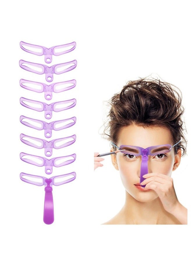 Amariver Eyebrow Stencils, Eyebrow Template, Eyebrow Shaping Kit,8 Styles Reusable Eyebrow Stencil with Handle and Strap, Washable - Image 1