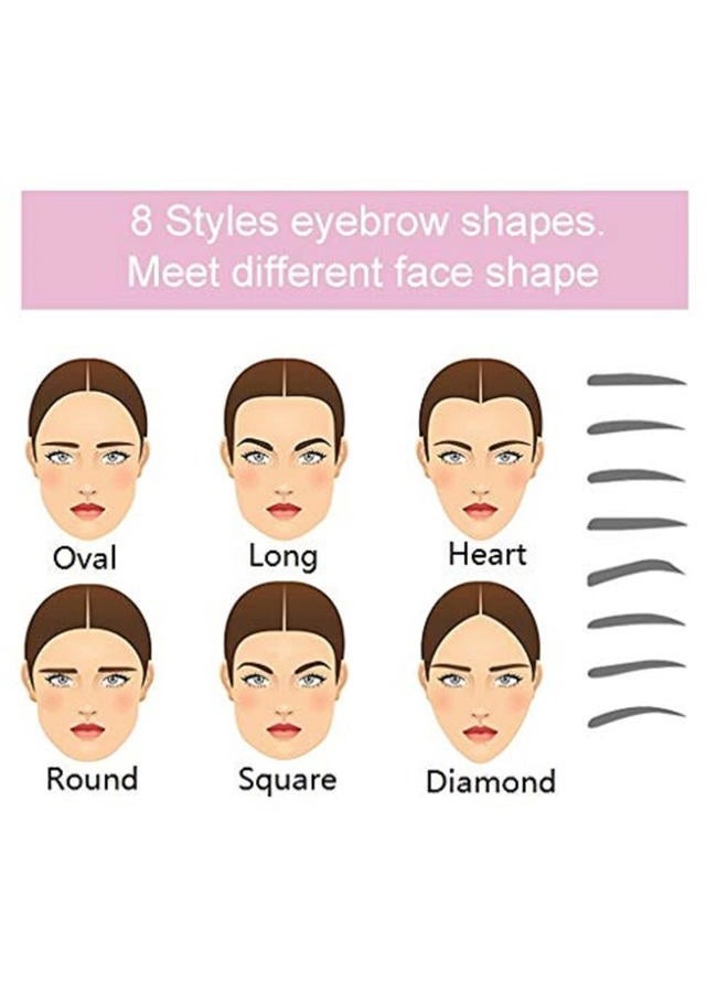 Amariver Eyebrow Stencils, Eyebrow Template, Eyebrow Shaping Kit,8 Styles Reusable Eyebrow Stencil with Handle and Strap, Washable - Image 4