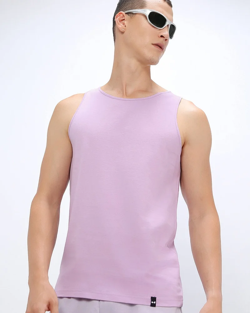 bewakoof Men's Purple Vest