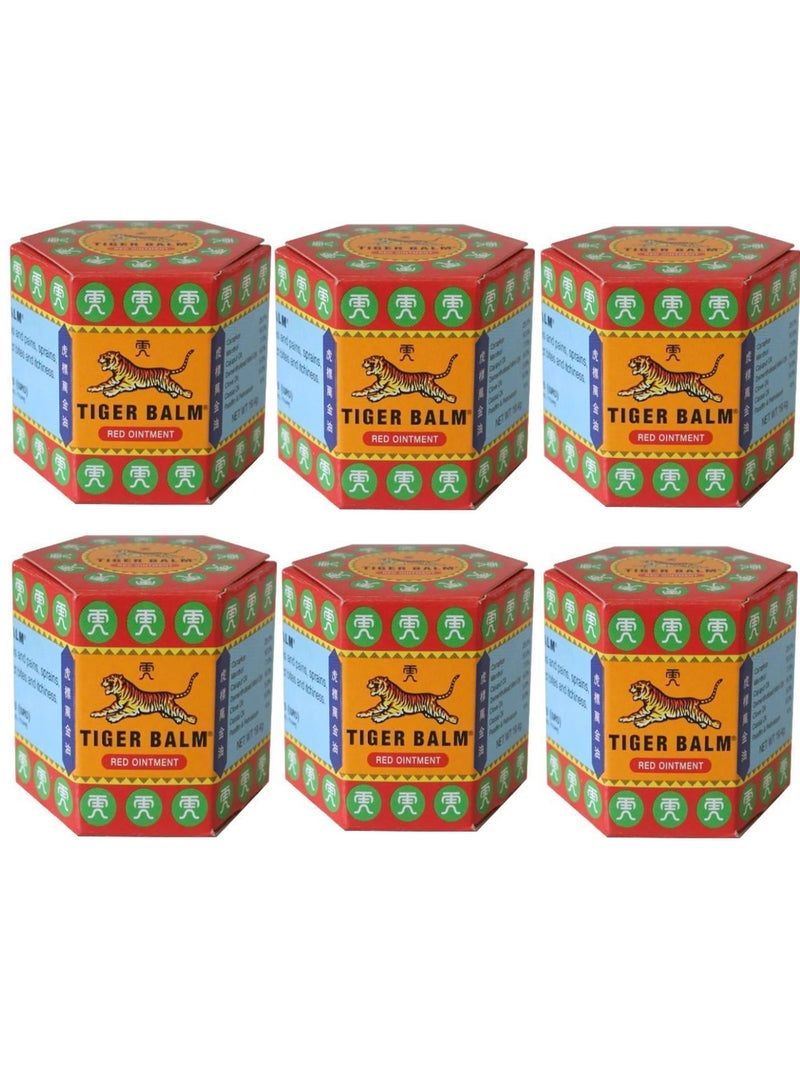 Tiger Balm Extra Strength Herbal Pain Relief Ointment 19.4 grams (Pack of 6) - Image 1