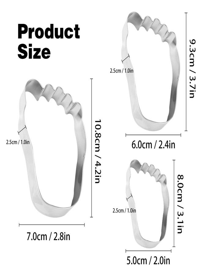SK Foot Cookie Cutter for Baby Girl Boy Shower, Footprint, Party Favors Set of 3 (Foot)-3.75" - Image 2