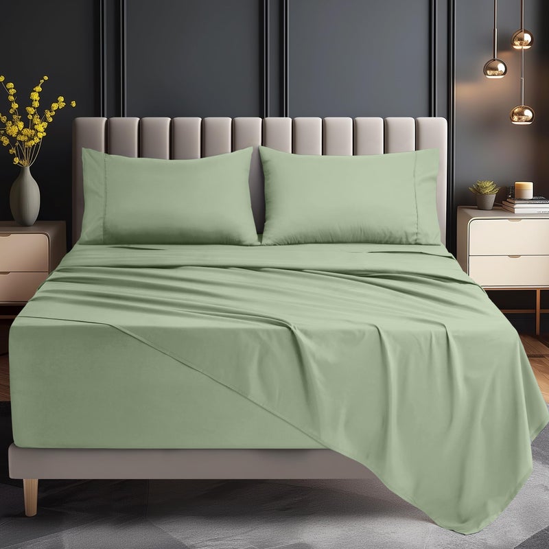 Utopia Bedding Deep Pocket Queen Sheet Set - Fits Mattresses Up to 21 inches - Cooling, Soft & Breathable - Oeko-TEX 4 Piece Bed Sheets (Sage) - Image 2