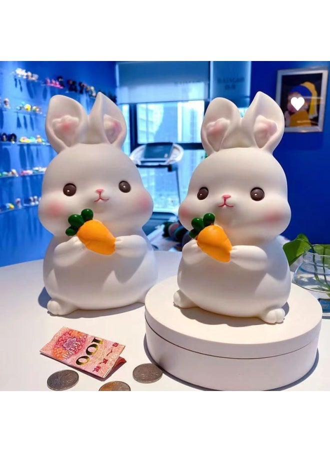 Generic Piggy Bank Note Coin Dual-purpose Bunny Can't Get In 2023 Piggy Bank Boys Day Gift Women-Color:Glutinous Rice Rabbit [white] About 1300 Coins-Dimensions:Only Deposit Not Take  - Image 3