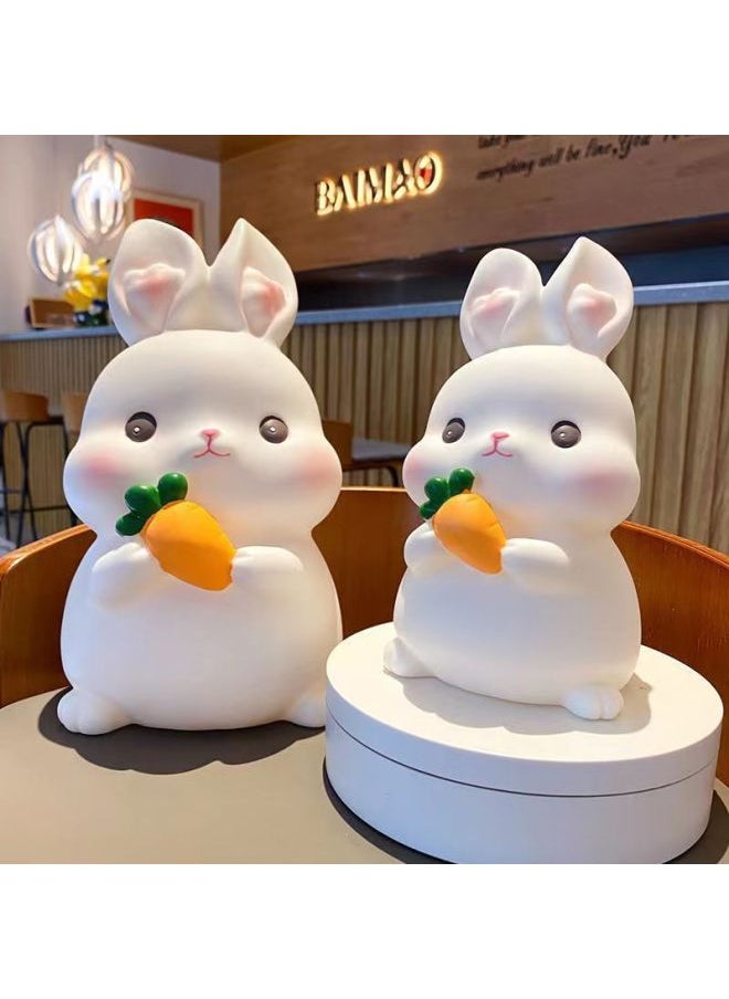 Generic Piggy Bank Note Coin Dual-purpose Bunny Can't Get In 2023 Piggy Bank Boys Day Gift Women-Color:Glutinous Rice Rabbit [white] About 1300 Coins-Dimensions:Only Deposit Not Take  - Image 4