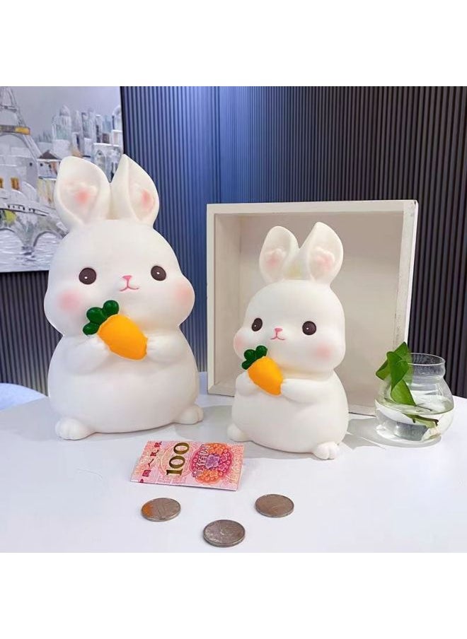 Generic Piggy Bank Note Coin Dual-purpose Bunny Can't Get In 2023 Piggy Bank Boys Day Gift Women-Color:Glutinous Rice Rabbit [white] About 1300 Coins-Dimensions:Only Deposit Not Take  - Image 5