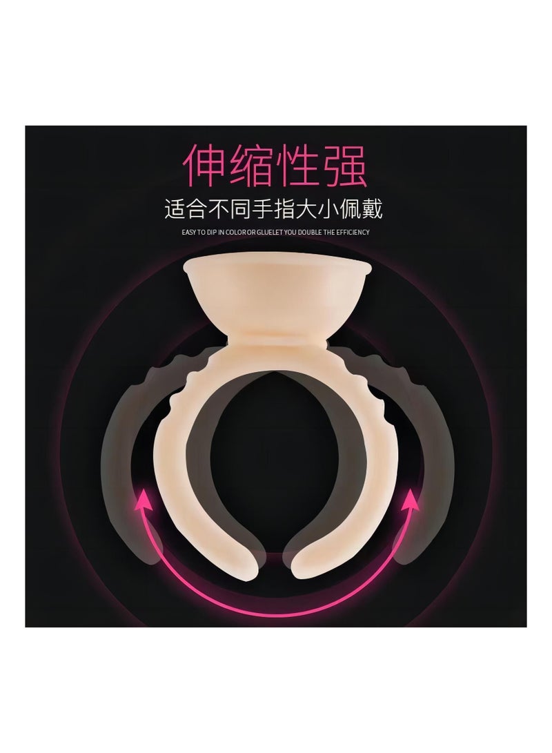 100-Piece Disposable Glue Holder Ring Set - Image 2