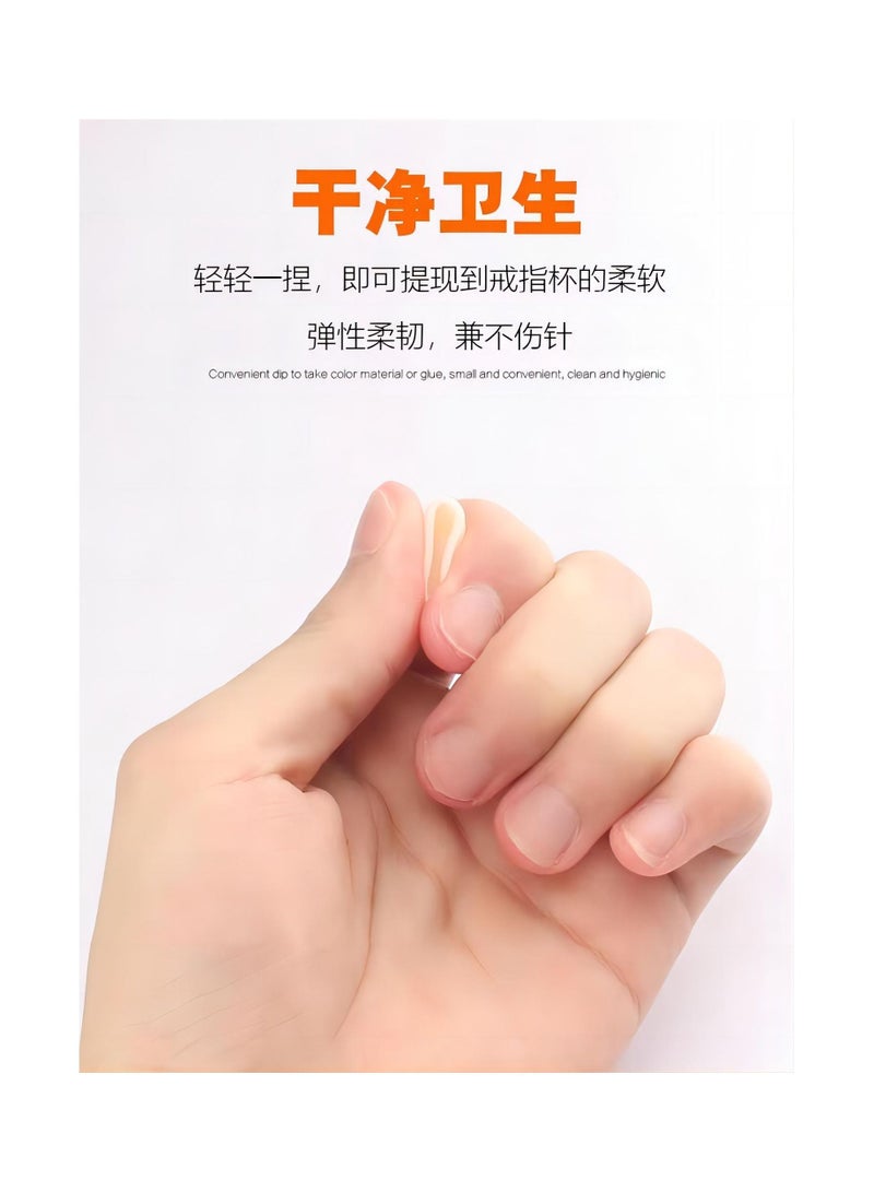 100-Piece Disposable Glue Holder Ring Set - Image 3