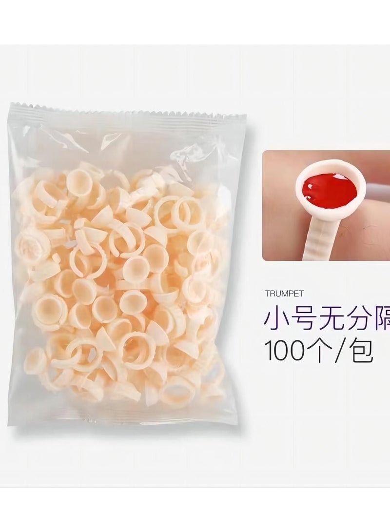 100-Piece Disposable Glue Holder Ring Set - Image 1