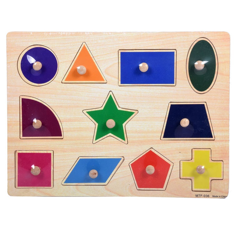 Wooden Hand Grab Board Montessori Puzzle English Alphanumeric Three-Dimensional Puzzle Wooden Children'S Toys - Image 1