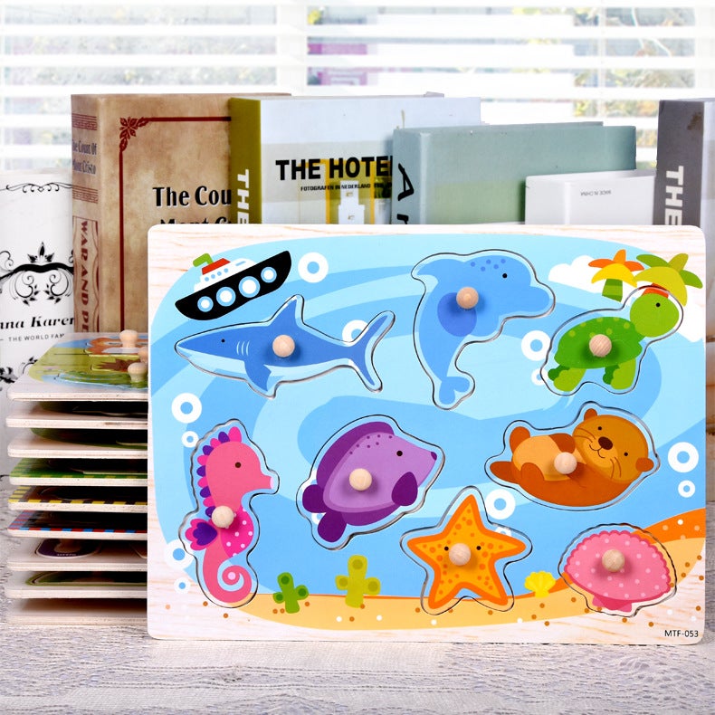 Wooden Hand Grab Board Montessori Puzzle English Alphanumeric Three-Dimensional Puzzle Wooden Children'S Toys - Image 3