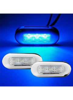 Generic 4Pcs 3 Blue Yacht Boat Marine LED Oval, Sealed Boat Cockpit Marine 3 Led Lights  - Image 3