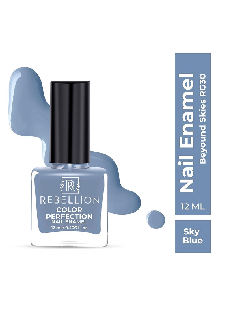 Rebellion Color Perfection Nail Enamel 12ml Sky blue Beyond Skies RG30 - Image 2
