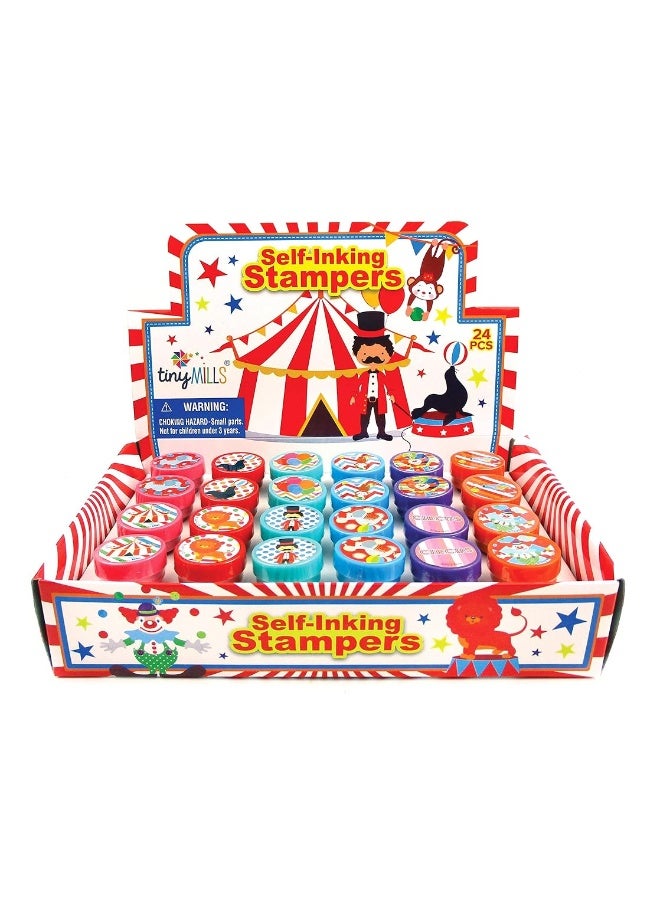 TINYMILLS 24 Pcs Circus Carnival Stampers for Kids - Image 1