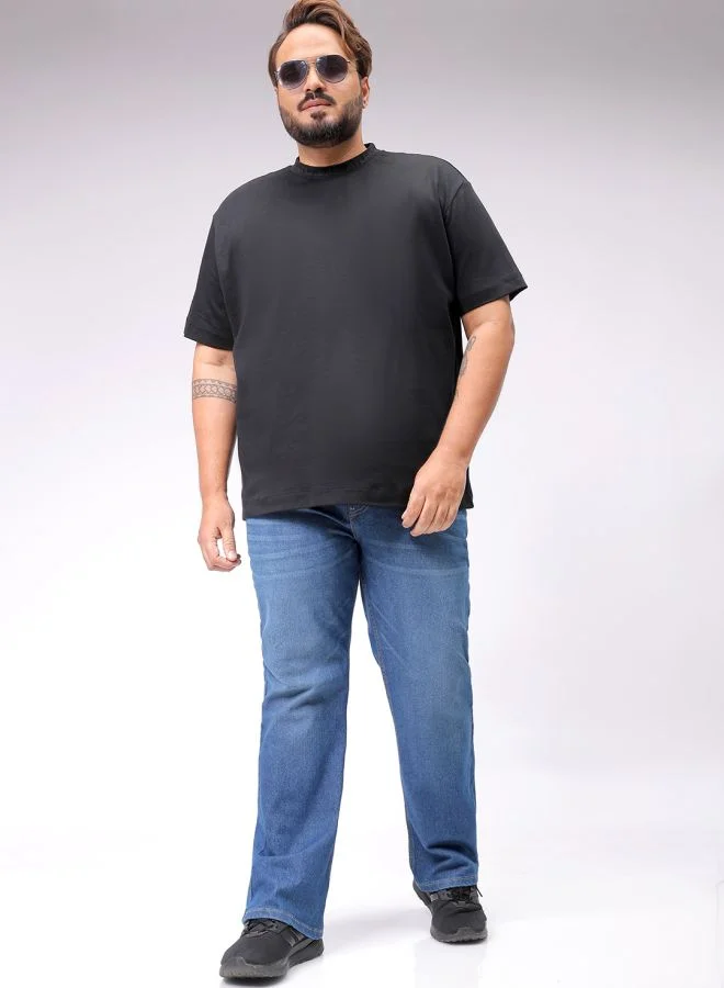 هاردسودا Men Plus Size Bootcut Solid Mid-Rise Stretchable Jeans