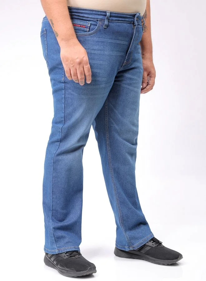 هاردسودا Men Plus Size Bootcut Solid Mid-Rise Stretchable Jeans