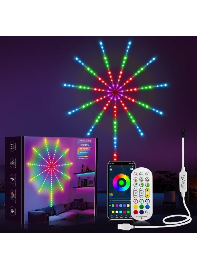 RGB LED Firework Light Strip and Remote – Bright & Colorful Firework Effect for Indoor & Outdoor Use - Image 1