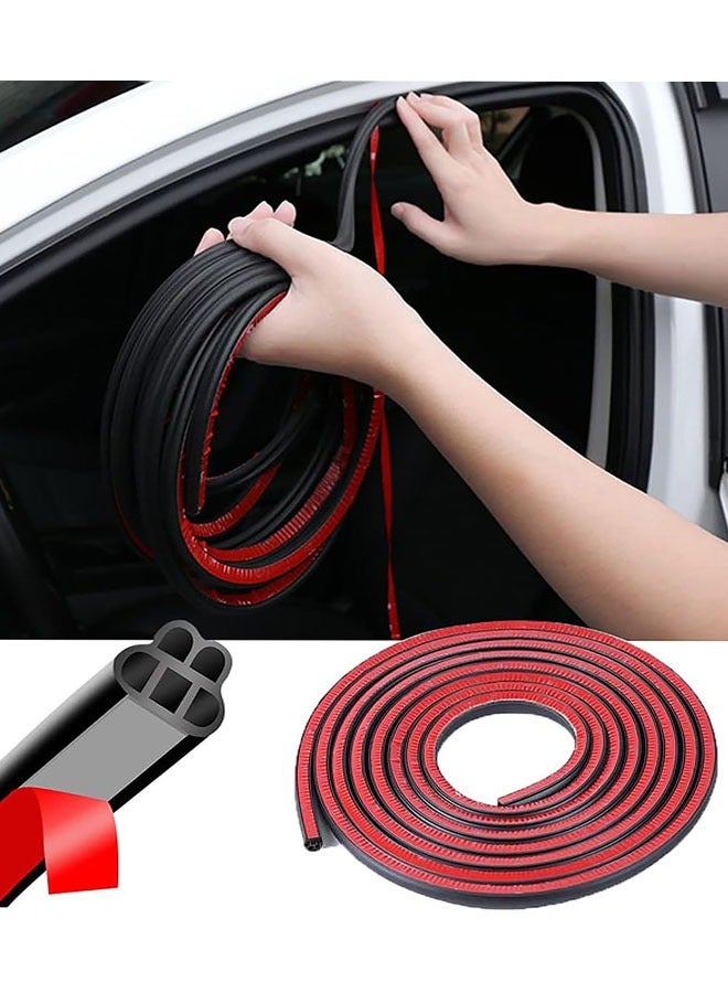 Generic Car Door Seal Strip Universal Self Adhesive Automotive Weather Stripping, Double Layer 5-Hole Car Door Soundproofing Strip, Rubber Seal Strip for Cars Trucks SUVs RVs (32.8 Feet Long)  - Image 1