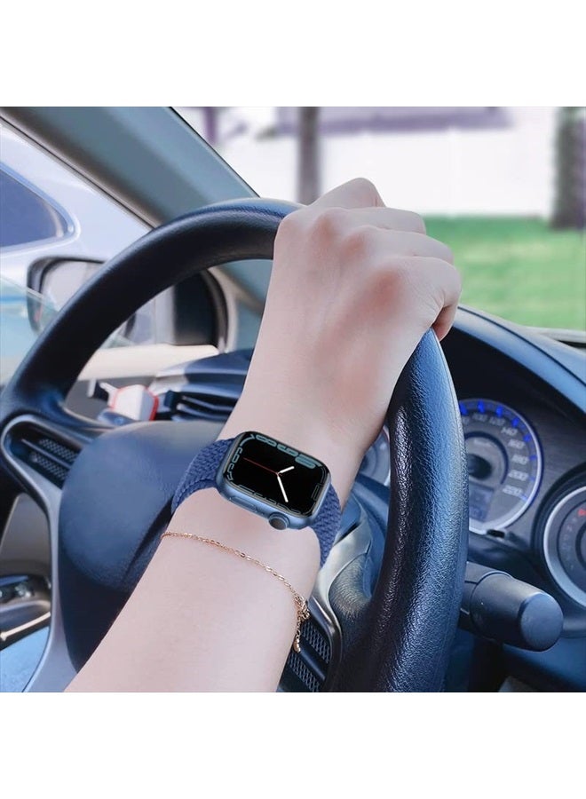 Wowstrap Stretchy Braided for Apple Watch Band 45mm 44mm 42mm Ultra 49mm 42 44 45 mm Women/Men,Solace Elastic Nylon Sport Solo Loop Strap for Apple watch series 8 bands iWatch 7 6 5 4 3 2 se - Image 4
