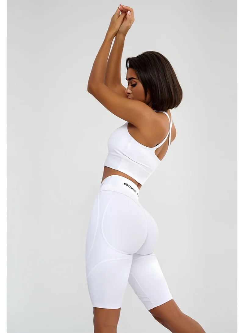 Bona Fide Bona Cycling Extra push Up Juicy White Bona Fide Premium Quality High Waist Biker Shorts for Women with Push Up - Womens Lifting Shorts for Gym, Workout for Women | Best Price UAE