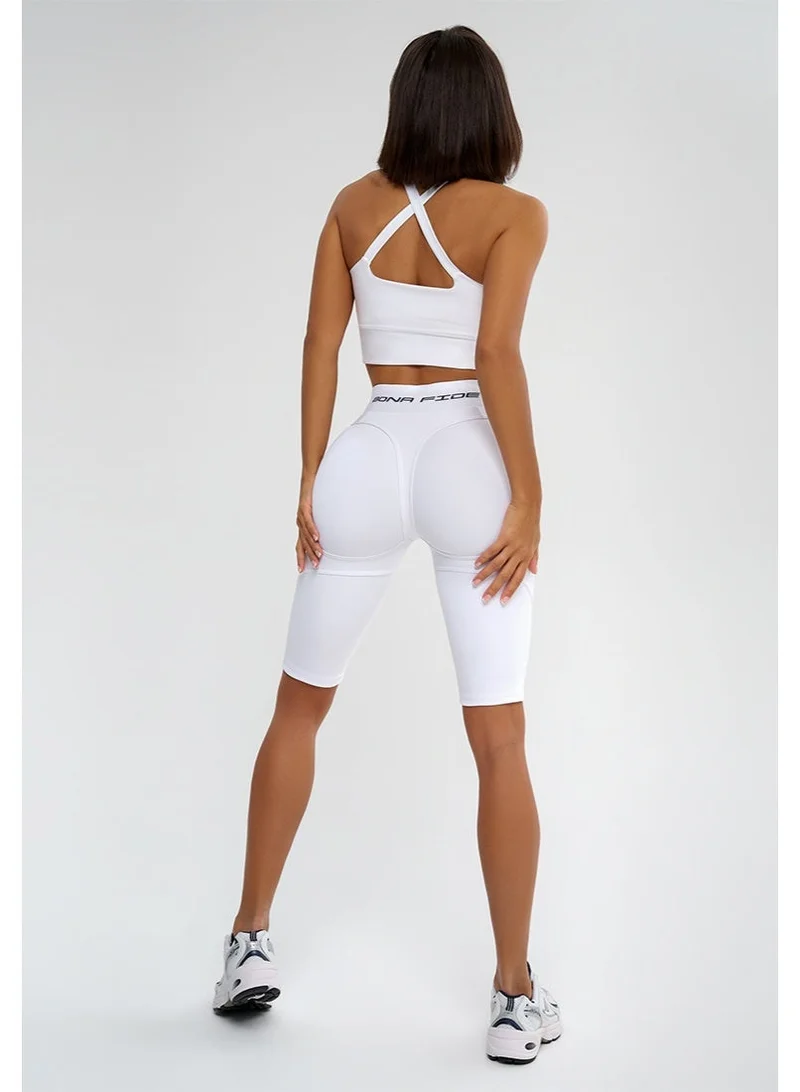 Bona Fide Bona Cycling Extra push Up Juicy White Bona Fide Premium Quality High Waist Biker Shorts for Women with Push Up - Womens Lifting Shorts for Gym, Workout for Women | Best Price UAE