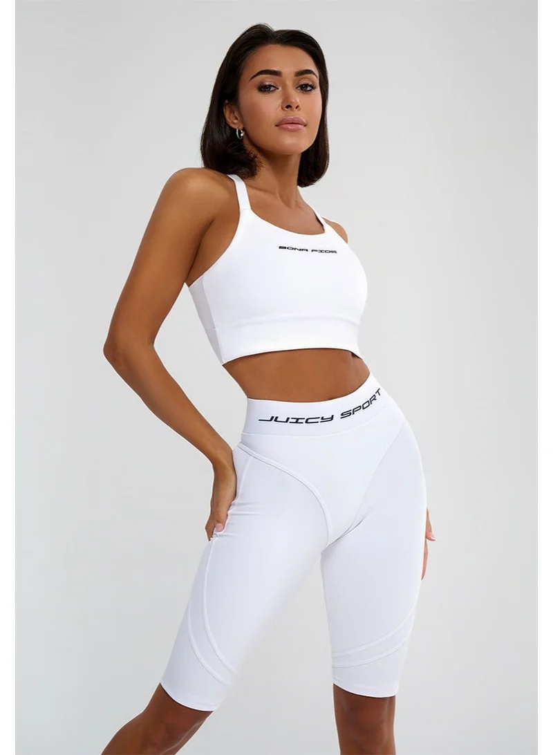 Bona Fide Bona Cycling Extra push Up Juicy White Bona Fide Premium Quality High Waist Biker Shorts for Women with Push Up - Womens Lifting Shorts for Gym, Workout for Women | Best Price UAE