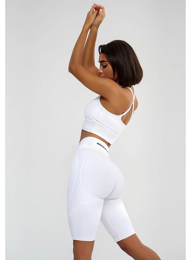 Bona Fide Bona Cycling Extra push Up Juicy White Extra High Waist Tummy Control Gym Shorts for Women for Women | Best Price UAE