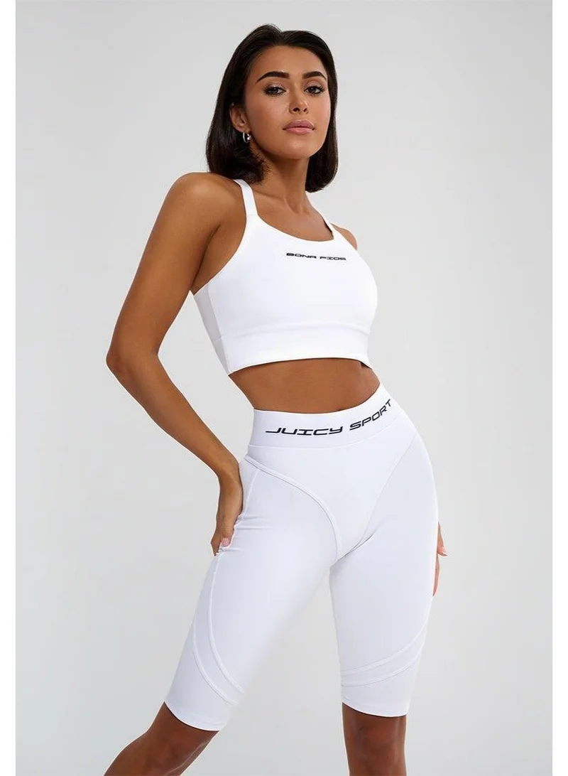Bona Fide Bona Cycling Extra push Up Juicy White Extra High Waist Tummy Control Gym Shorts for Women for Women | Best Price UAE