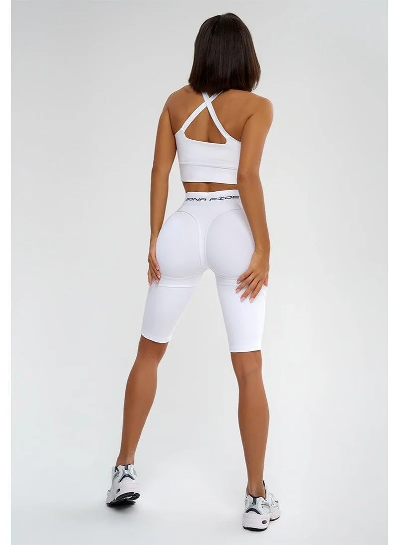 Bona Fide Bona Cycling Extra push Up Juicy White Extra High Waist Tummy Control Gym Shorts for Women for Women | Best Price UAE