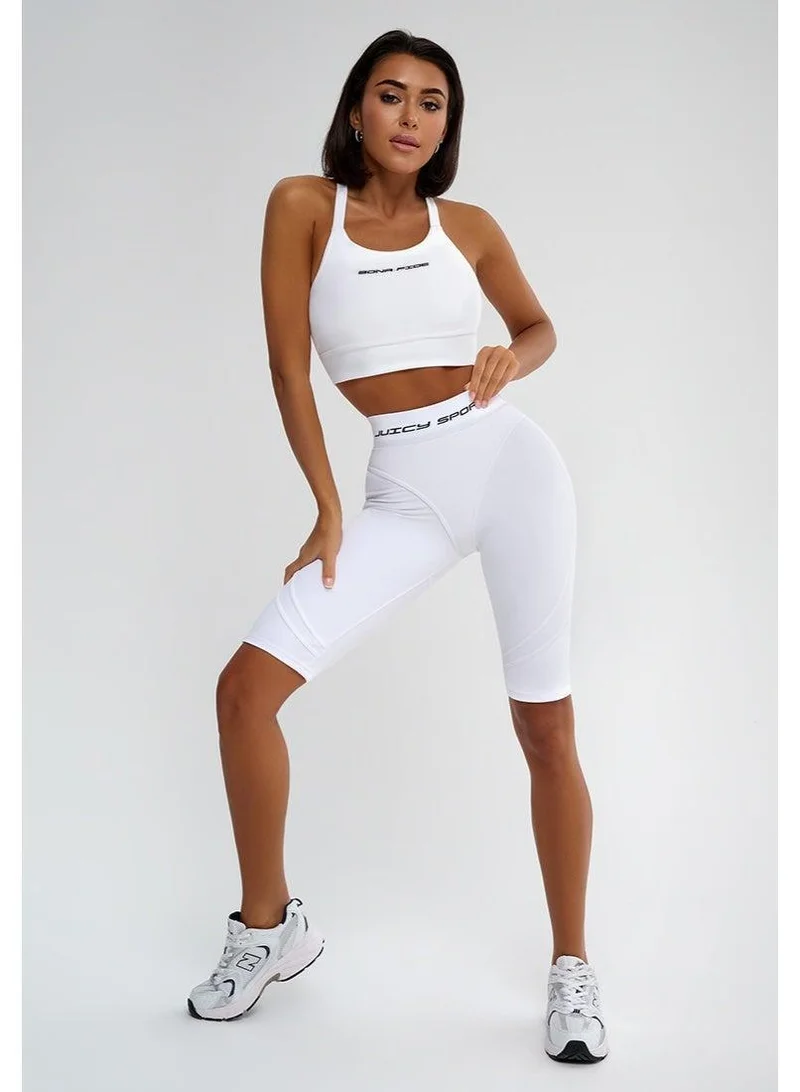 Bona Fide Bona Cycling Extra push Up Juicy White Extra High Waist Tummy Control Gym Shorts for Women for Women | Best Price UAE