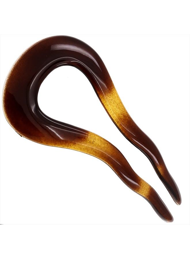 CAMILA Paris CP2639 French Twist Stick Clip Pins, Tortoise Shell, Wavy Hair Pin U-Shaped Hair Fork for Girls Spiral Updo, Fashion Flexible Durable Styling Hair Accessories for Women, Made in France - Image 1