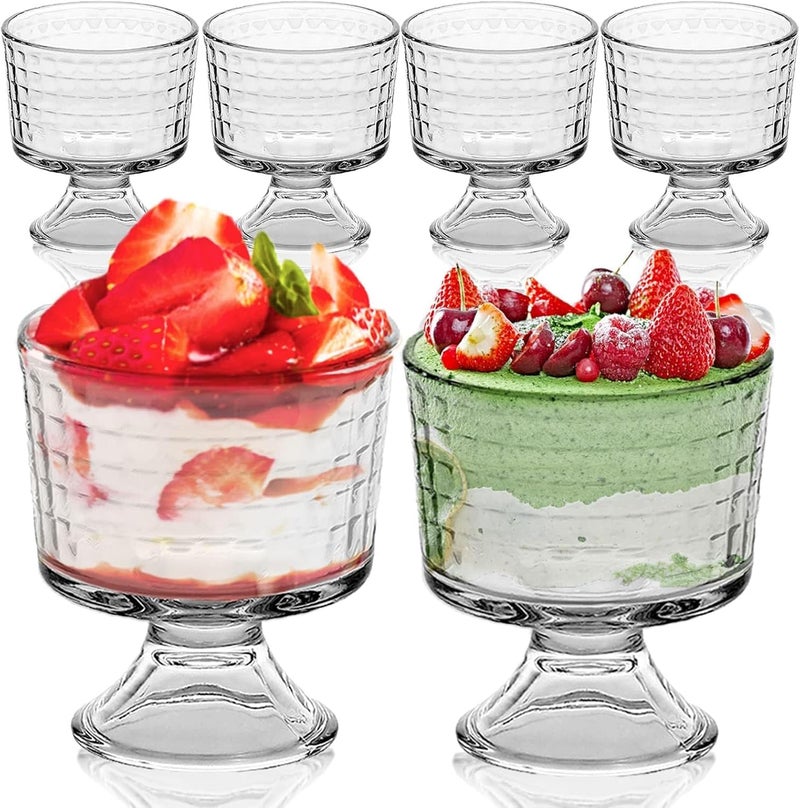 bellemax 300ML Ice Cream Glasses Cups Dishes for Desserts, Milkshake,Fruit and Pudding Glass Serving Bowls, Perfect for Home, Restaurants and Parties Dishwasher Safe (Set of 6) (BX-01) - Image 1