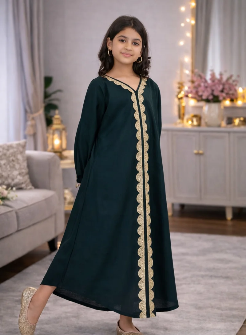 Artemea  SOFT SHINY SATIN FINISH SEQUINS EMBROIDERED JALABIYA for Women | Best Price UAE