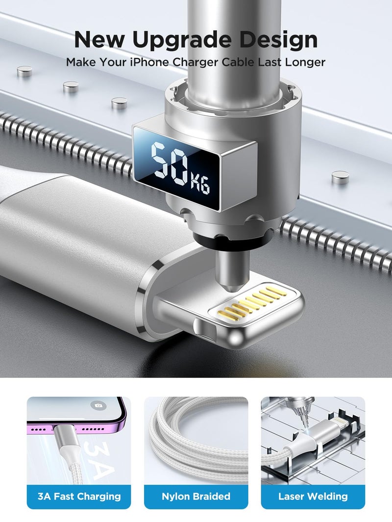 Aioneus iPhone Charger [Apple MFi Certified] 6FT iPhone Charger Cord Fast Charging USB to Lightning Cable Braided USB Phone Cable Cord Compatible with iPhone 14 13 12 11 Pro Max XR XS X 8 7 6 Plus SE, iPad - Image 5