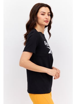 Reebok Women Sportswear Fit Short Sleeve Training T-Shirts, Black  - Image 4