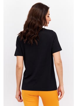 Reebok Women Sportswear Fit Short Sleeve Training T-Shirts, Black  - Image 2