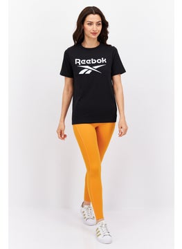 Reebok Women Sportswear Fit Short Sleeve Training T-Shirts, Black  - Image 3