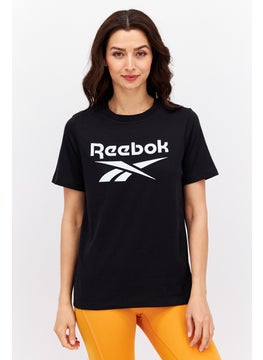 Reebok Women Sportswear Fit Short Sleeve Training T-Shirts, Black  - Image 1