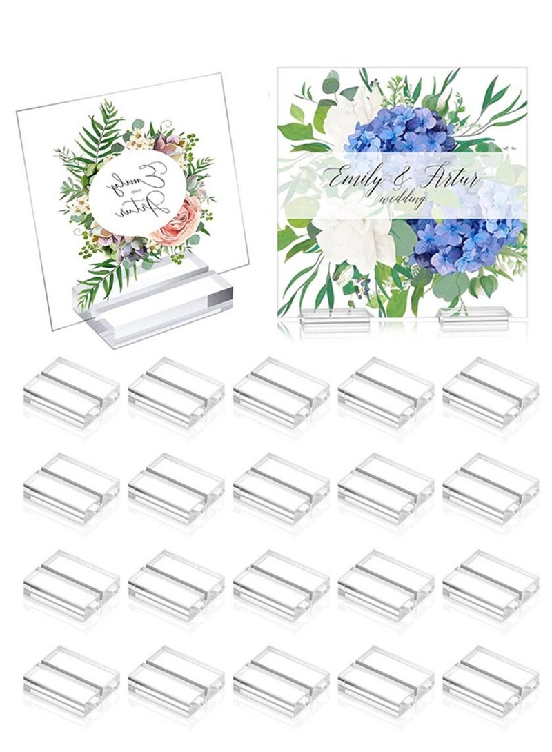 20 Pieces Clear Card Display Stand Acrylic Stands Place Holders Table Number Suitable for Wedding Photos Menu and Meeting - Image 1