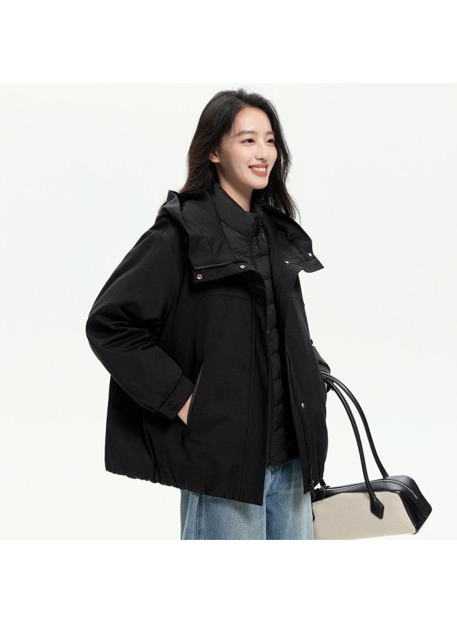 YaYa Autumn Women's Outdoor Workwear Style Hooded Fashion Short Work Jacket - Image 2