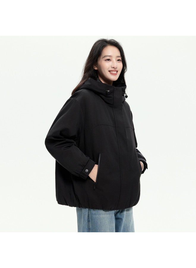 YaYa Autumn Women's Outdoor Workwear Style Hooded Fashion Short Work Jacket - Image 4