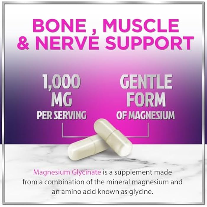 Hello Lovely! مكمل مغنيسيوم جليسينات - 100% مخلب وم purified - لدعم النوم وصحة القلب والعضلات وقوة العظام - تركيبة مغنيسيوم لطيفة وعالية الامتصاص - نباتي، معبأ في الولايات المتحدة - 120 كبسولة - Image 3
