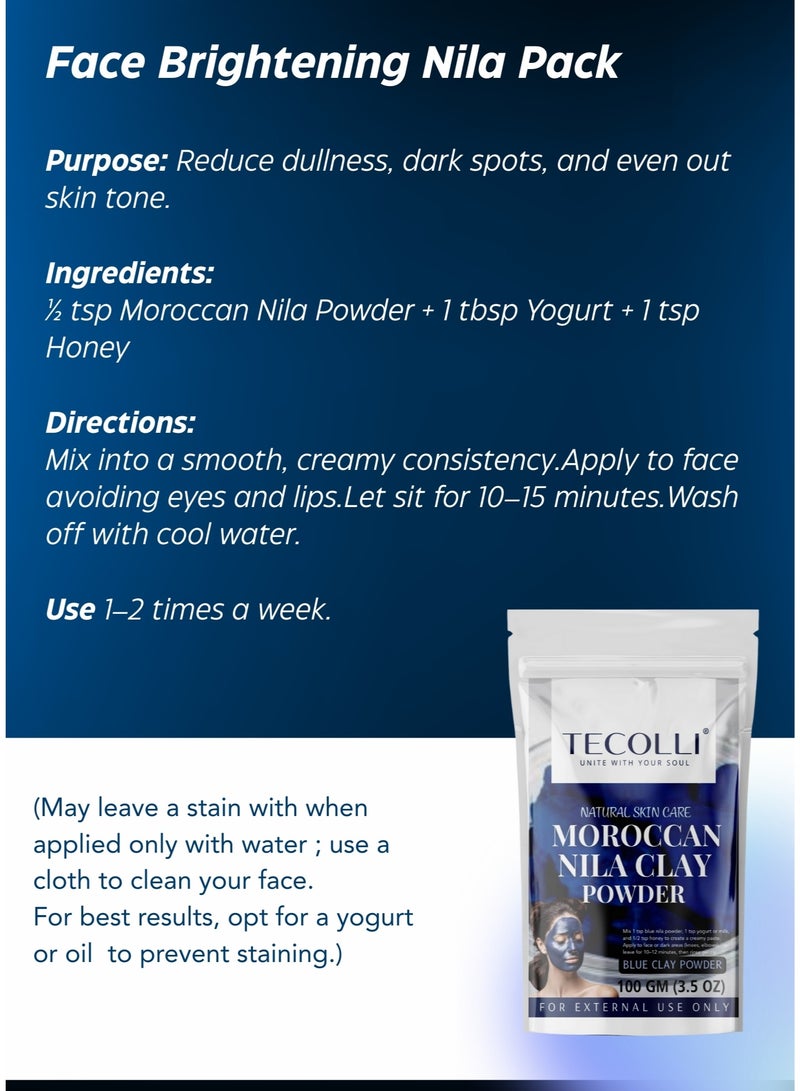 Tecolli® Moroccan Nila Powder(100G) & Natural Beauty Facewash Combo Pack – Skin Brightening & Deep Cleansing Care - Image 3