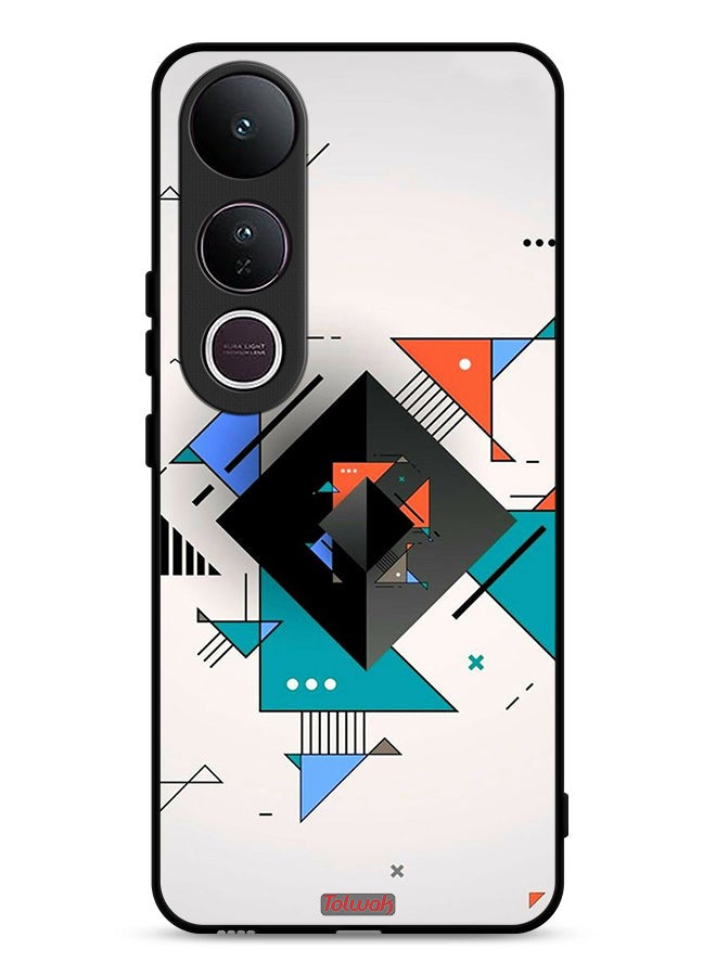 Tolwak Vivo V50 Lite Protective Case Cover Square And Triangle Shapes Abstract Pattern