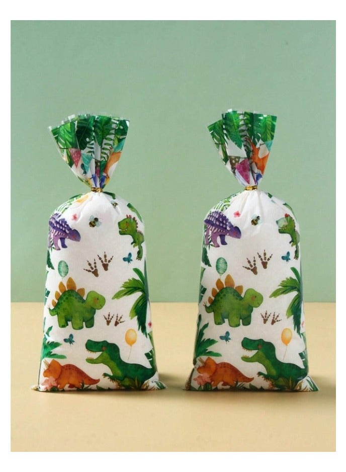 Plastic bags for gift and candy distributions for birthday parties and baby showers, 25 pieces with gold ribbons - Image 1