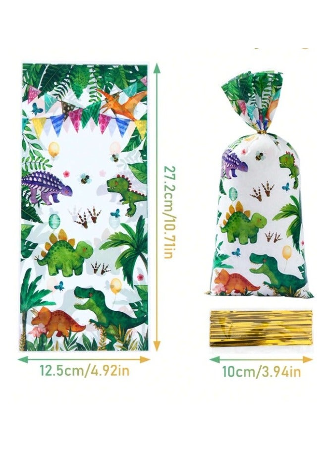 Plastic bags for gift and candy distributions for birthday parties and baby showers, 25 pieces with gold ribbons - Image 3