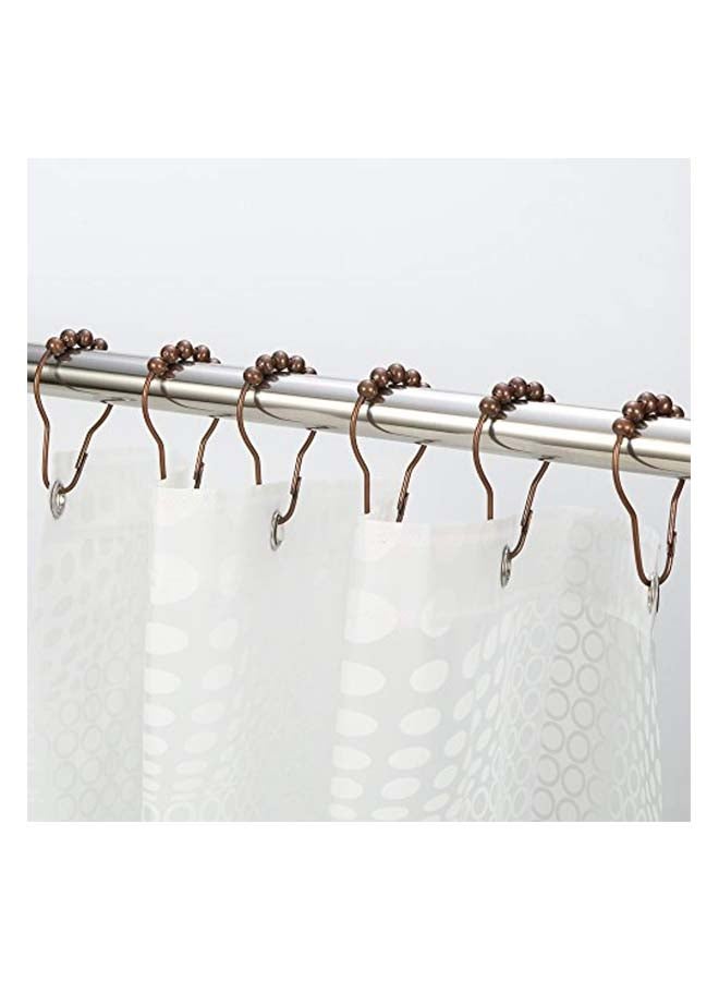 Amazer Shower Curtain Hooks, Decorative Bronze Shower Curtain Hooks,Stainless Steel Rust-Resistant Shower Hooks for Curtains-Set of 12 - Image 5