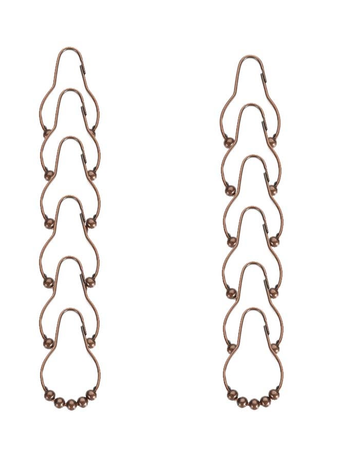 Amazer Shower Curtain Hooks, Decorative Bronze Shower Curtain Hooks,Stainless Steel Rust-Resistant Shower Hooks for Curtains-Set of 12 - Image 1